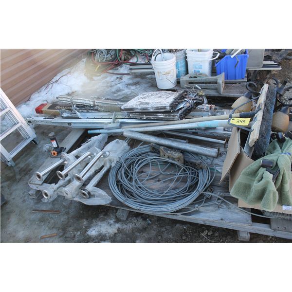 CABLE, BROOMS, HANDLES, TUBING AND MISC. STEEL