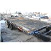 Image 1 : TANDEM AXEL FLAT DECK C/W PINDLE HITCH, JACK AND SPARE (NO SERIAL #) SOLD FOR FARM USE ONLY