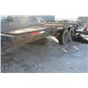 Image 3 : TANDEM AXEL FLAT DECK C/W PINDLE HITCH, JACK AND SPARE (NO SERIAL #) SOLD FOR FARM USE ONLY