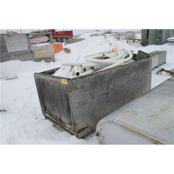 CRATE OF PLASTIC PIPES