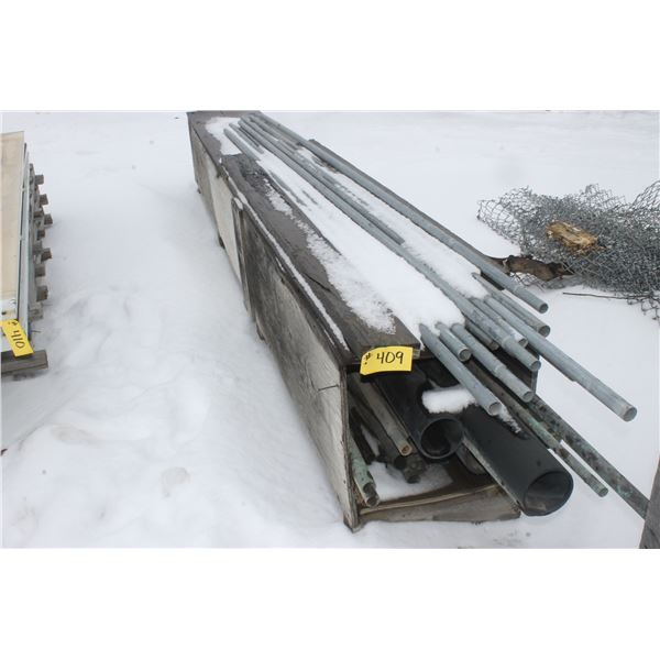 CRATE OF GALVANIZED PIPE AND PLASTIC PIPE