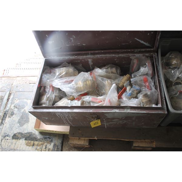 STEEL CABINETS, COMPLETE W/ APPROX. 20 BRASS BALL VALVES