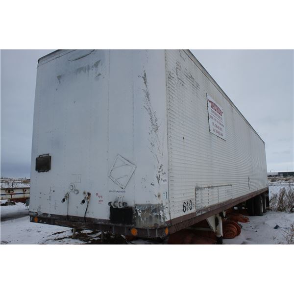 APPROX. 45' TANDEM AXLE VAN. SERIAL# 10764689013 (OLDER UNIT BUT IN FAIR CONDITION) C/W METAL STEPS