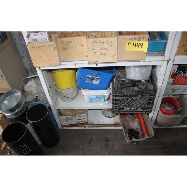 METAL SHELF C/W BOLTS , SCREWS AND MISC.