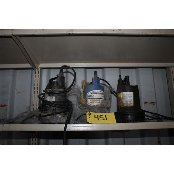 3 SUMP PUMPS