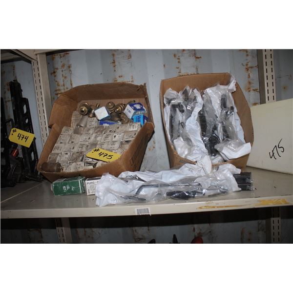 BOX OF NEW PURG-O-MAT AND BOX OF HARDWARE