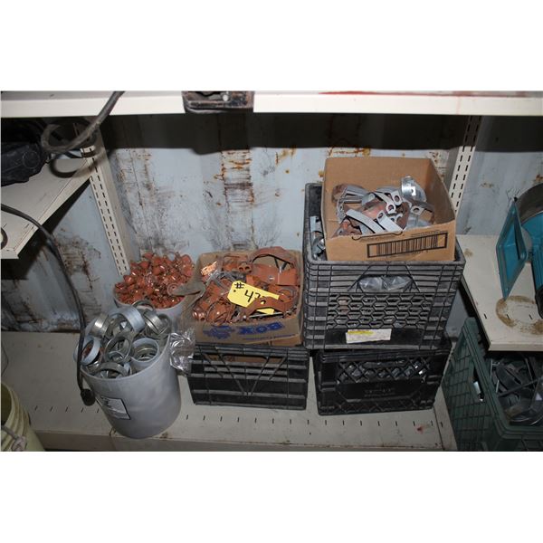 QTY OF PIPE HANGERS AND FITTINGS (7 CONTAINERS)