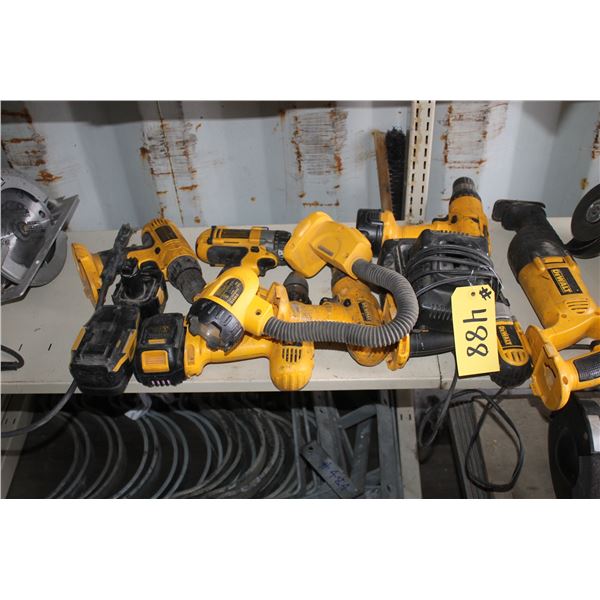 QTY OF DEWALT CORDLESS TOOLS AND BATTERIES