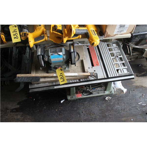 BENCH GRINDER AND TABLE SAW
