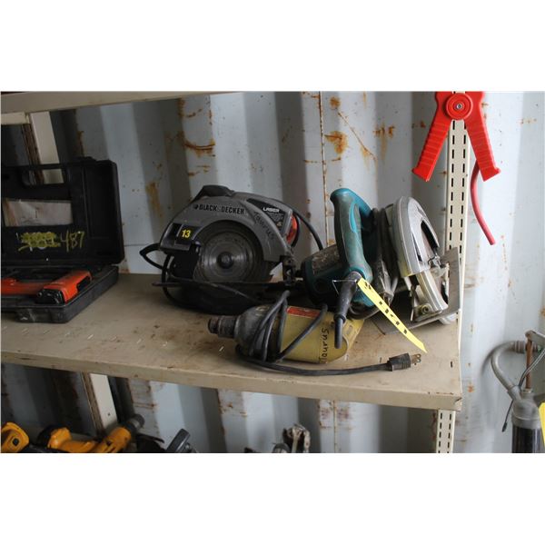 2 SKILL SAWS AND ELECTRIC DRILL