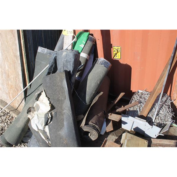 QTY OF ROOFING MATERIAL AND CHAINLINK TIE WIRE