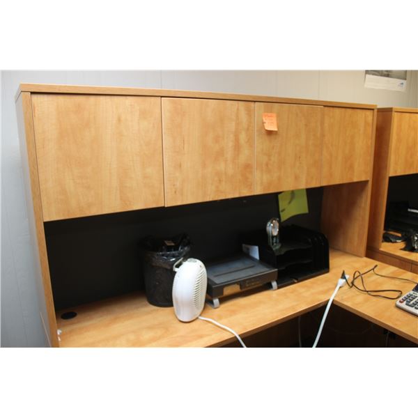 L-SHAPED DESK C/W CUPBOARDS AND DRAWERS