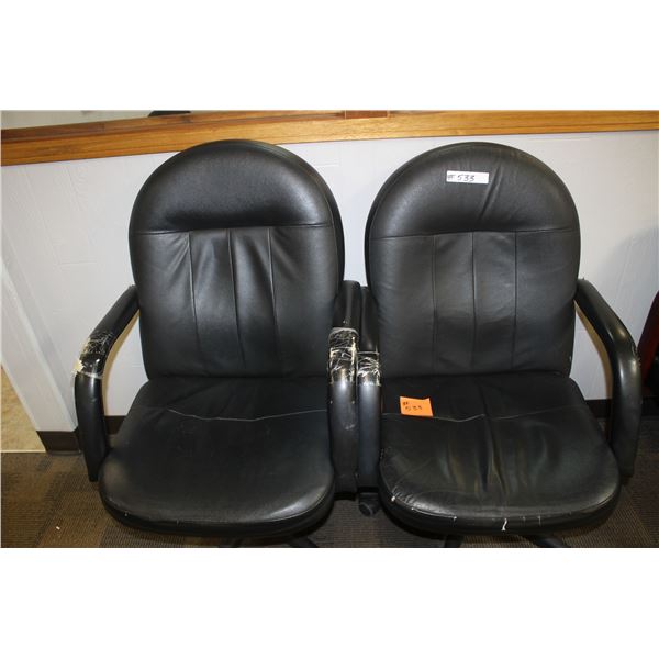 2 HIGHBACK SWIVEL CHAIRS. ARE LOCATED IN REDWATER, JDR INSURANCE OFFICE, 1 BLOCK EAST OF THE TREASUR