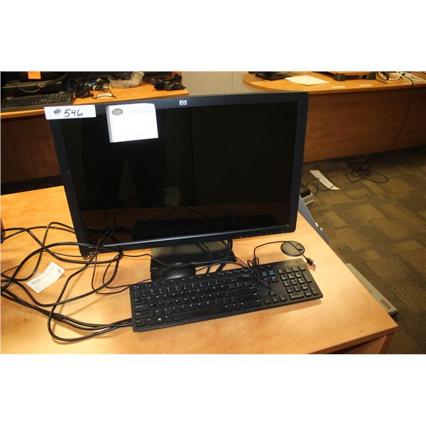 HP KEYBOARD AND MONITOR, WORKING. ARE LOCATED IN REDWATER, JDR INSURANCE OFFICE, 1 BLOCK EAST OF THE