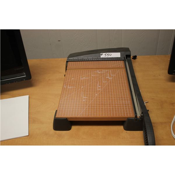 PAPER CUTTER. ARE LOCATED IN REDWATER, JDR INSURANCE OFFICE, 1 BLOCK EAST OF THE TREASURY BRANCH ON