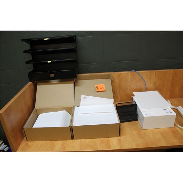 ENVELOPES, PAPER AND TRAYSARE LOCATED IN REDWATER, JDR INSURANCE OFFICE, 1 BLOCK EAST OF THE TREASUR