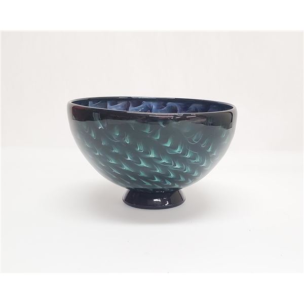 Fir Green Double Optic Twist Bowl by Seattle Glassblowing Studio