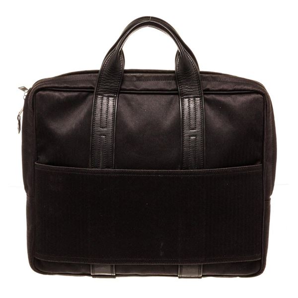 Hermes Black Canvas Acapulco Business Bag
