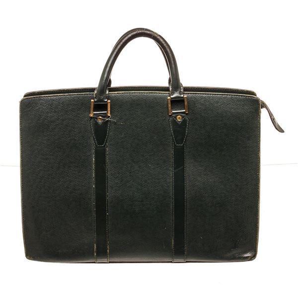 Louis Vuitton Black Leather Business Handbag