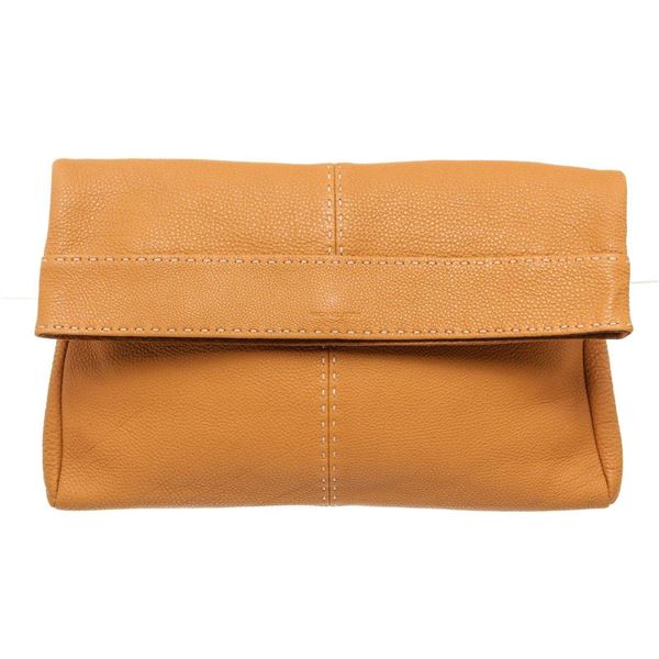 Michael Kors Orange Leather Hutton Clutch Bag