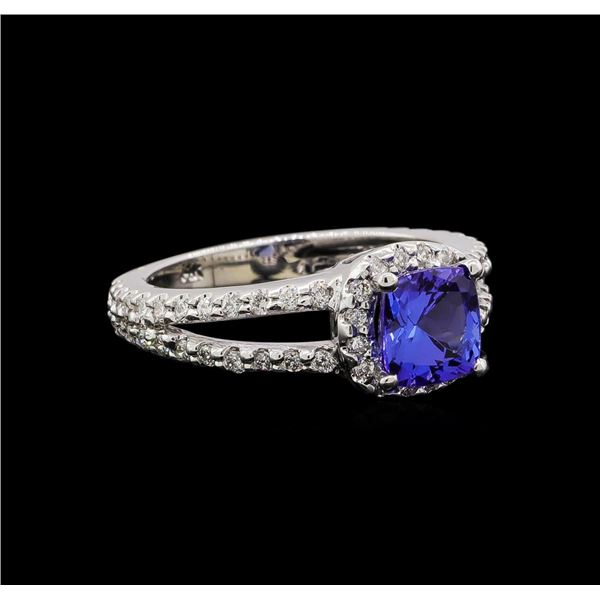 14KT White Gold 1.47 ctw Tanzanite and Diamond Ring