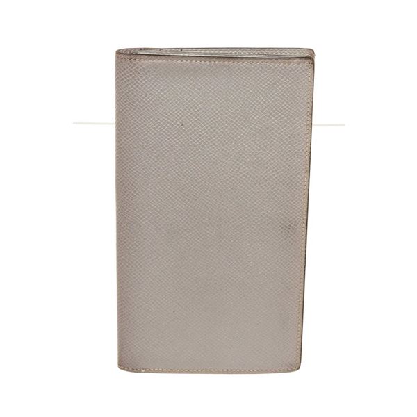 Hermes Grey Leather Long Wallet