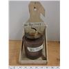 Image 1 : Vintage CN Oil Lamp (No Chimney) & Rustic Wooden Shelf