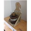 Image 3 : Vintage CN Oil Lamp (No Chimney) & Rustic Wooden Shelf