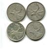Image 1 : 4 silver Canadian quarters