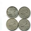 Image 1 : 4 silver Canadian quarters