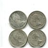 Image 2 : 4 silver Canadian quarters