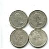 Image 2 : 4 silver Canadian quarters
