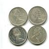 Image 2 : 4 silver 1967 Canadian quarters