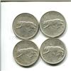 Image 1 : 4 silver 1967 Canadian quarters