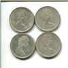 Image 2 : 4 silver 1967 Canadian quarters