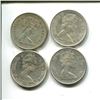 Image 2 : 4 silver 1967 Canadian quarters