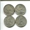 Image 2 : 4 silver 1967 Canadian quarters