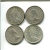 Image 2 : 4 silver Canadian quarters