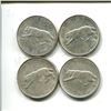 Image 1 : 4 silver 1967 Canadian quarters