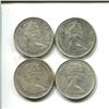 Image 2 : 4 silver 1967 Canadian quarters