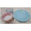 Image 1 : Blue Glass Plates, Anchor Hocking Bowls, Candy Dish