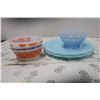 Image 3 : Blue Glass Plates, Anchor Hocking Bowls, Candy Dish