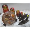 Image 1 : Wooden Collectables - (Nesting Dolls, Eggs, Moose)