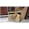 Image 4 : Large entertainment center, glass doors (1 broken), glass shelving, 48"x18"x78"
