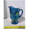 Image 1 : Carnival Glass Blue Pitcher