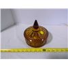Image 1 : Amber Glass Candy Dish + Lid
