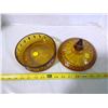 Image 3 : Amber Glass Candy Dish + Lid