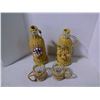 Image 1 : Wicker Wine Bottle Covers (2), Wicker Covered Glasses (2)