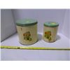 Image 2 : Set of Two Vintage Storage Tins, Beige/Green