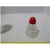Image 4 : Salt & Pepper Shakers, White Glass Jar w/ Rooster Print